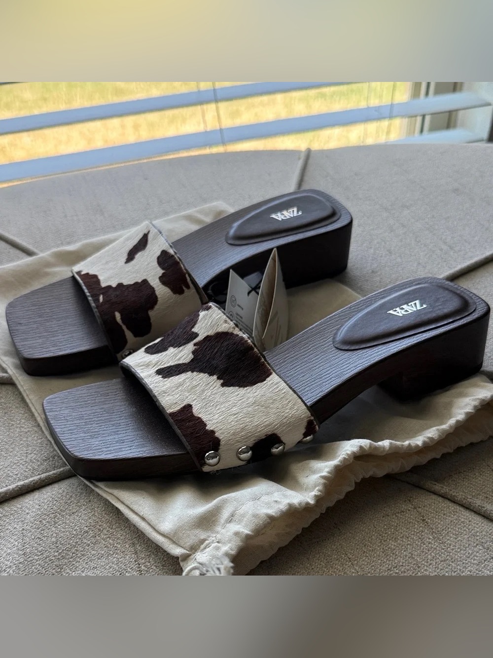 Zara animal print  leather sandals